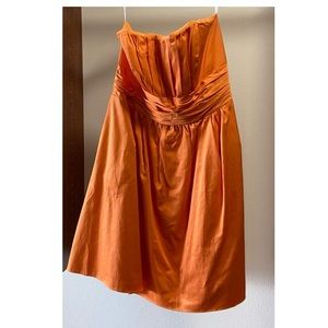 David’s Bridal Orange Short Dress